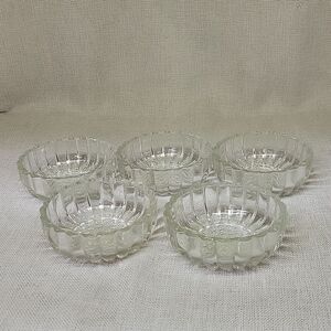 Jeannette Glass Clear National 4 1/2" Berry Dessert Bowls set of 5
